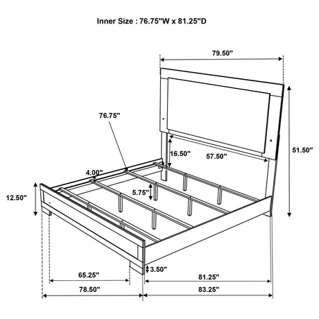 Hyland Eastern King Panel Bed LED Headboard Natural view 11