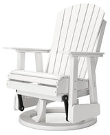 Hyland Wave White Outdoor Swivel Glider Chair - Ella Furniture