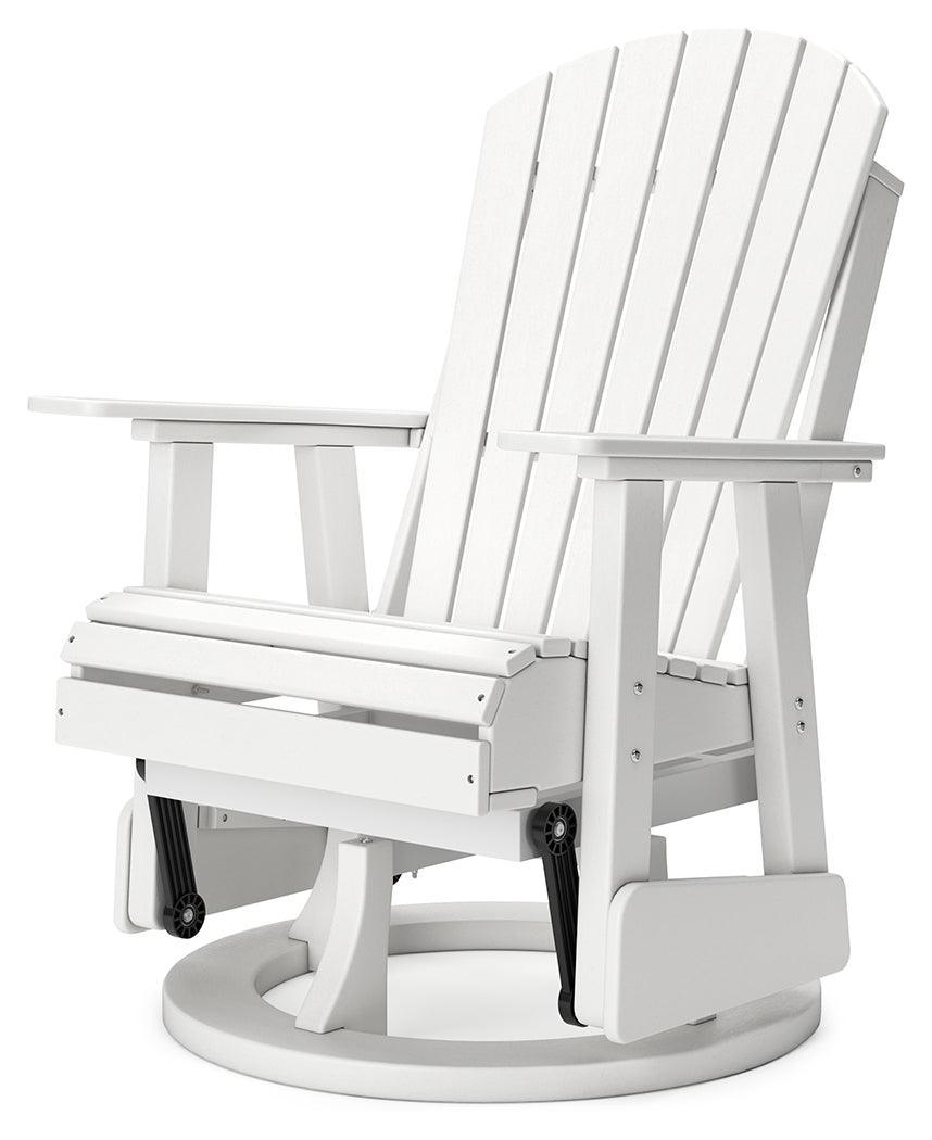 Hyland Wave White Outdoor Swivel Glider Chair - Ella Furniture