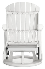 Hyland Wave White Outdoor Swivel Glider Chair - Ella Furniture