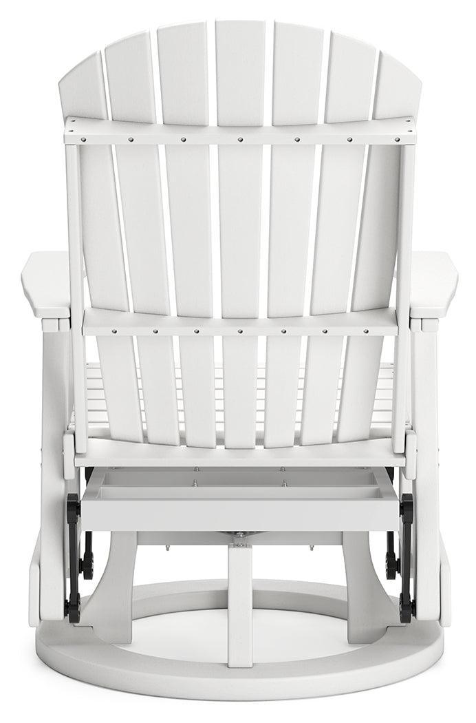 Hyland Wave White Outdoor Swivel Glider Chair - Ella Furniture