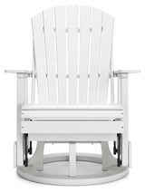 Hyland Wave White Outdoor Swivel Glider Chair - Ella Furniture