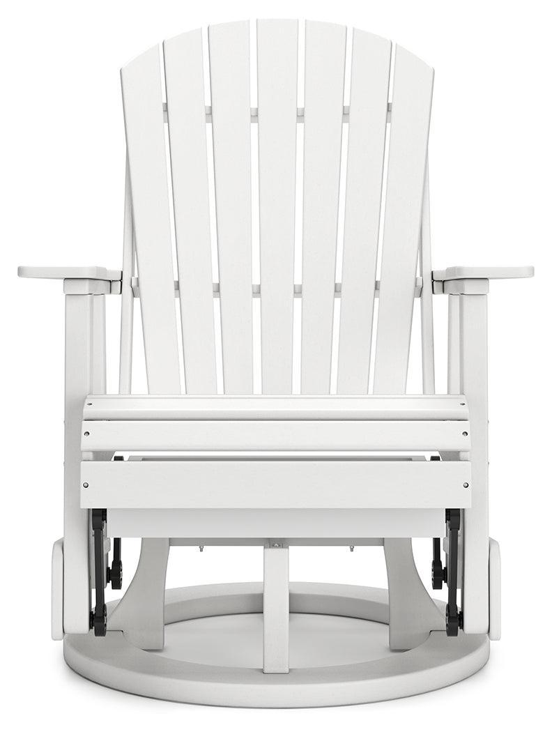 Hyland Wave White Outdoor Swivel Glider Chair - Ella Furniture