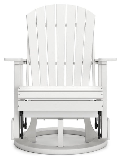 Hyland Wave White Outdoor Swivel Glider Chair - Ella Furniture