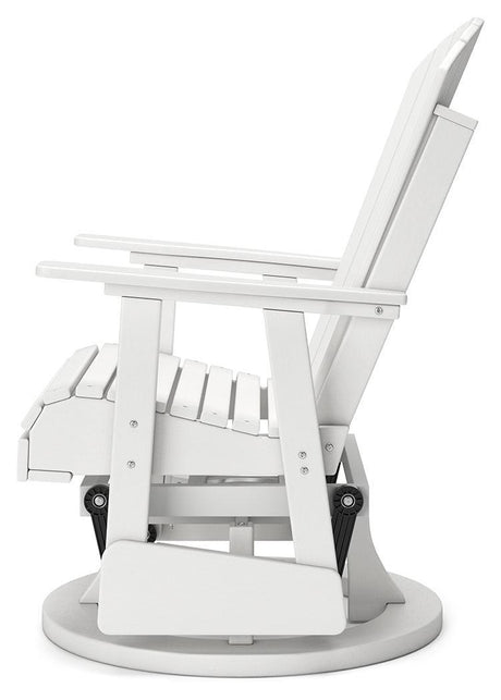 Hyland Wave White Outdoor Swivel Glider Chair - Ella Furniture