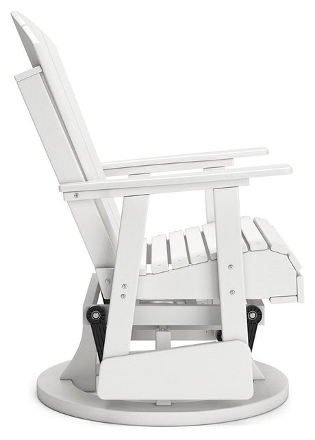 Hyland Wave White Outdoor Swivel Glider Chair - Ella Furniture