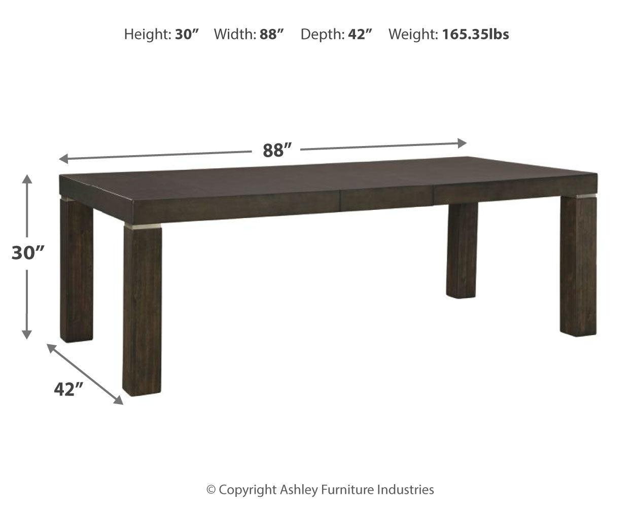 Hyndell Dark Brown Rectangular Dining Room Set - Ella Furniture