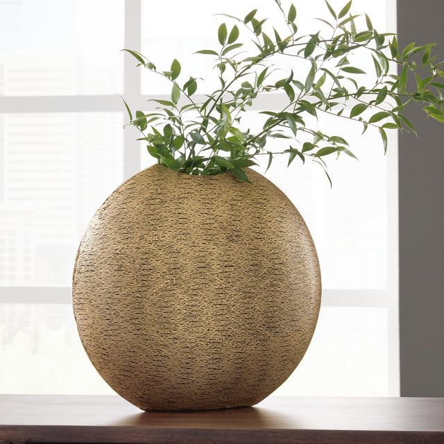 Iansboro Antique Gold Finish Vase from Ella Furniture