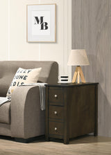 Issac Grey Walnut Chairside Table, Durable Hardwood Solids And Veneers in a Grey Walnut Finish - Ella Furniture