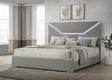 Ives Eastern King Panel Bed LED Headboard Grey High Gloss view 2
