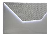 Ives Eastern King Panel Bed LED Headboard Grey High Gloss view 7