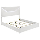 Ives Eastern King Panel Bed LED Headboard White High Gloss from Ella Furniture