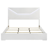 Ives Eastern King Panel Bed LED Headboard White High Gloss view 4