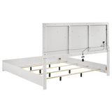 Ives Eastern King Panel Bed LED Headboard White High Gloss view 5