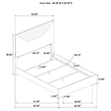 Ives Queen Panel Bed LED Headboard Grey High Gloss view 9