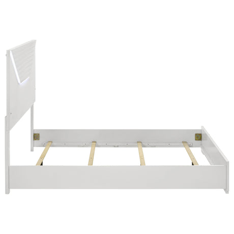 Ives Queen Panel Bed LED Headboard White High Gloss view 6