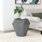 Jacinto Octagonal Solid Mango Wood Side Table Grey 931159 - Ella Furniture