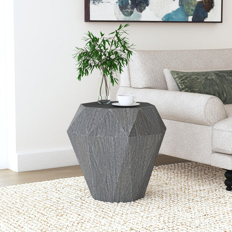 Jacinto Octagonal Solid Mango Wood Side Table Grey 931159 - Ella Furniture