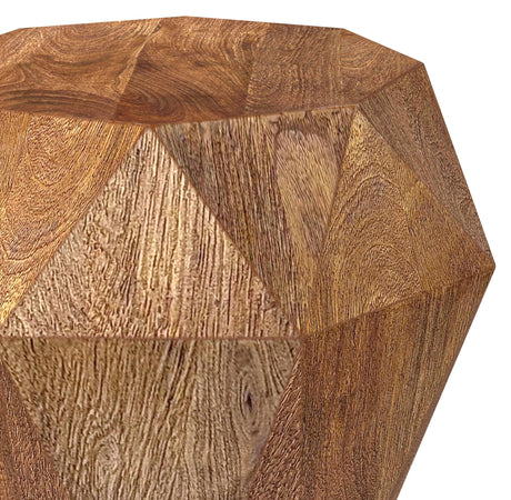 Jacinto Octagonal Solid Mango Wood Side Table Natural Brown 931158 - Ella Furniture
