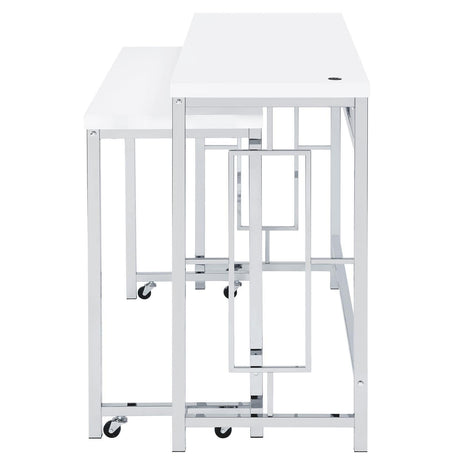 Jackson Jackson 4-Piece Multipurpose Counter Height Table Set White And Chrome 182714 - Ella Furniture