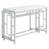 Jackson Jackson 4-Piece Multipurpose Counter Height Table Set White And Chrome 182714 - Ella Furniture