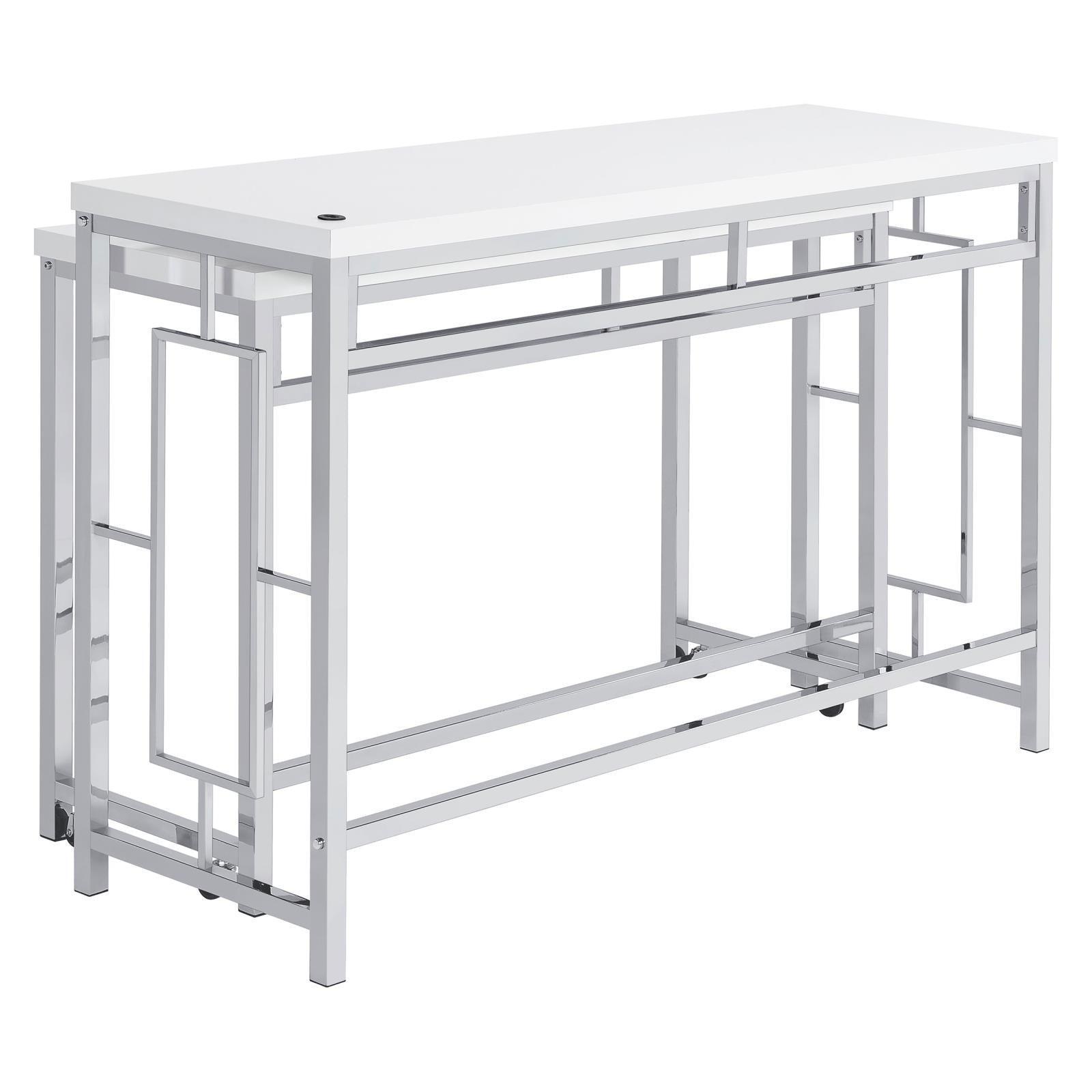 Jackson Jackson 4-Piece Multipurpose Counter Height Table Set White And Chrome 182714 - Ella Furniture