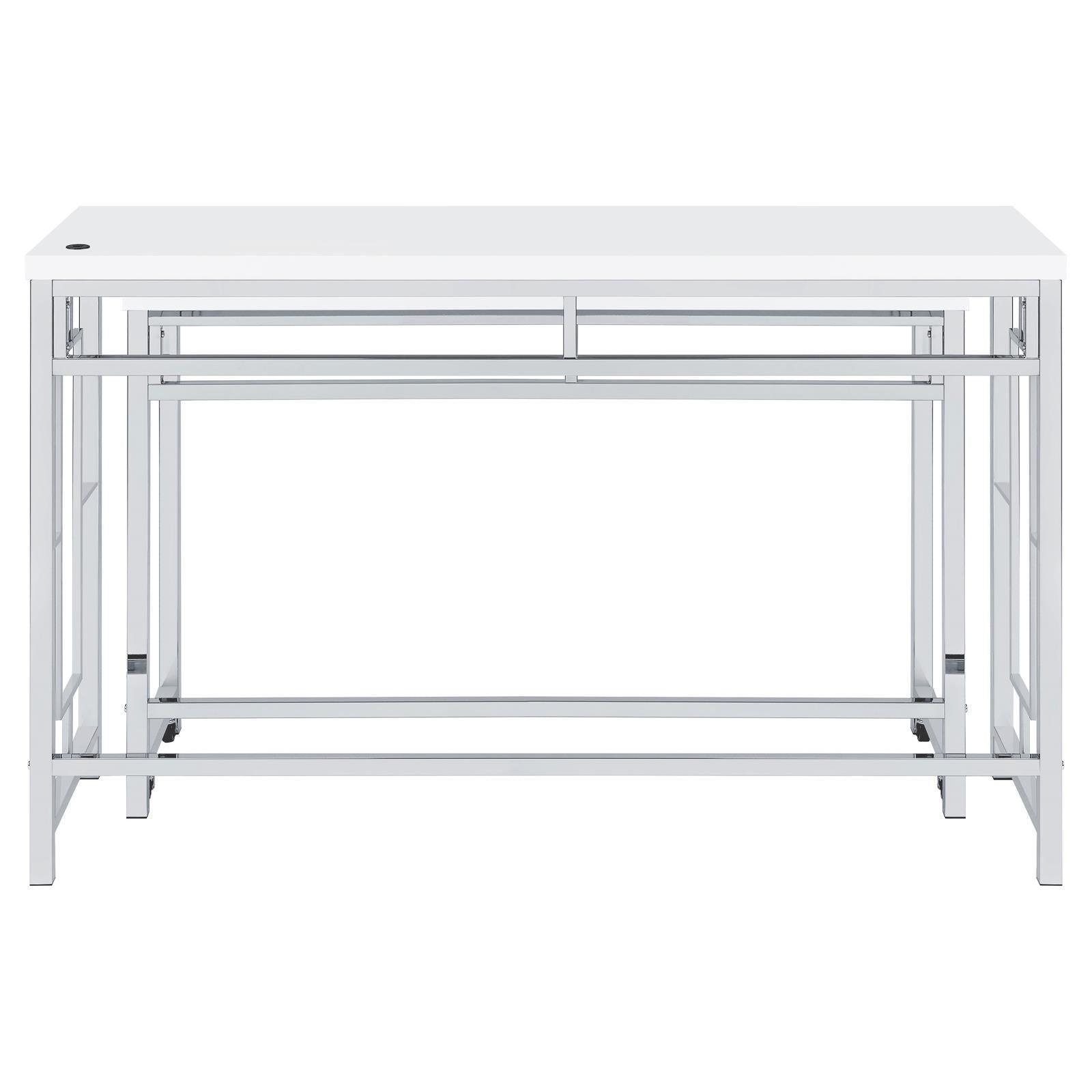 Jackson Jackson 4-Piece Multipurpose Counter Height Table Set White And Chrome 182714 - Ella Furniture