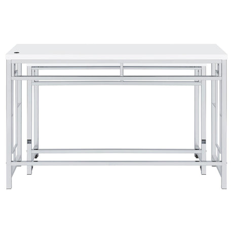 Jackson Jackson 4-Piece Multipurpose Counter Height Table Set White And Chrome 182714 - Ella Furniture