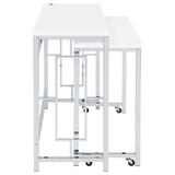Jackson Jackson 4-Piece Multipurpose Counter Height Table Set White And Chrome 182714 - Ella Furniture