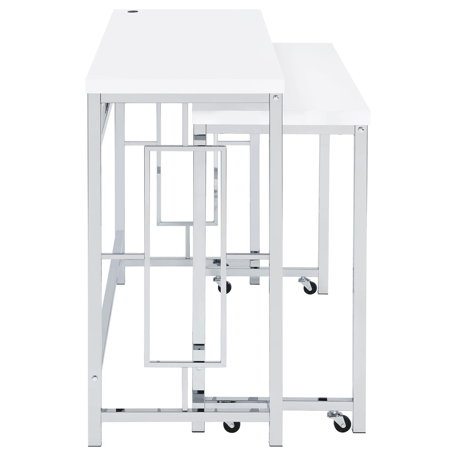 Jackson Jackson 4-Piece Multipurpose Counter Height Table Set White And Chrome 182714 - Ella Furniture