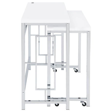 Jackson Jackson 4-Piece Multipurpose Counter Height Table Set White And Chrome 182714 - Ella Furniture