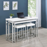 Jackson Jackson 4-Piece Multipurpose Counter Height Table Set White And Chrome 182714 - Ella Furniture