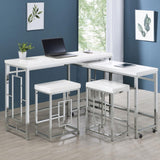 Jackson Jackson 4-Piece Multipurpose Counter Height Table Set White And Chrome 182714 - Ella Furniture