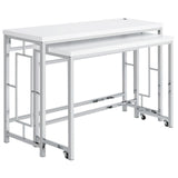 Jackson Jackson 4-Piece Multipurpose Counter Height Table Set White And Chrome 182714 - Ella Furniture