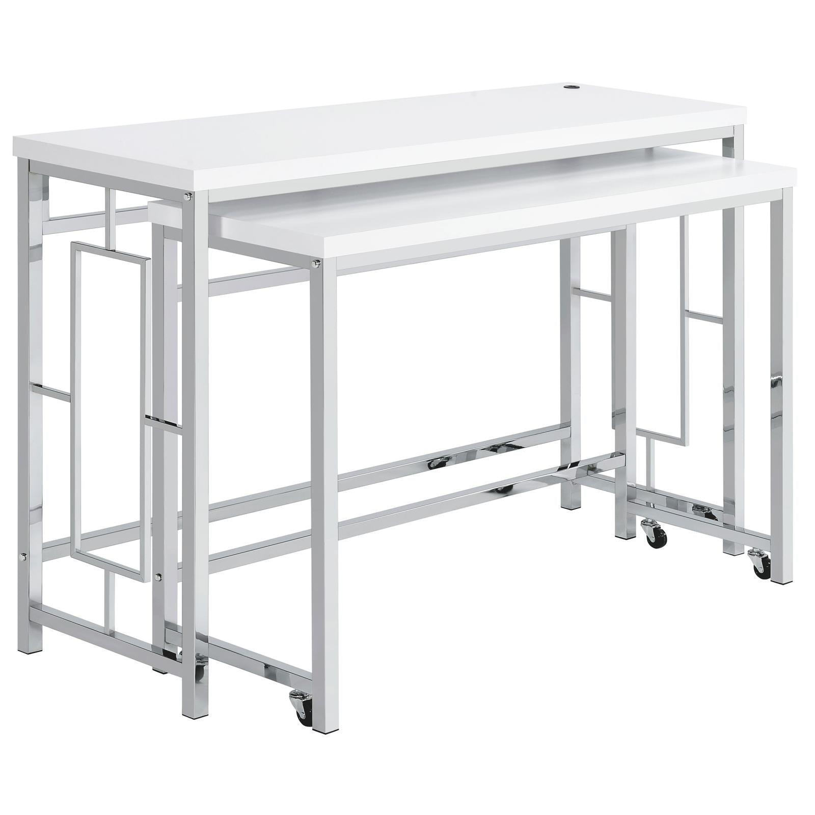 Jackson Jackson 4-Piece Multipurpose Counter Height Table Set White And Chrome 182714 - Ella Furniture
