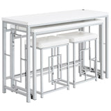 Jackson Jackson 4-Piece Multipurpose Counter Height Table Set White And Chrome 182714 - Ella Furniture