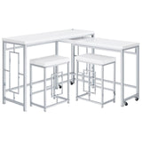 Jackson Jackson 4-Piece Multipurpose Counter Height Table Set White And Chrome 182714 - Ella Furniture