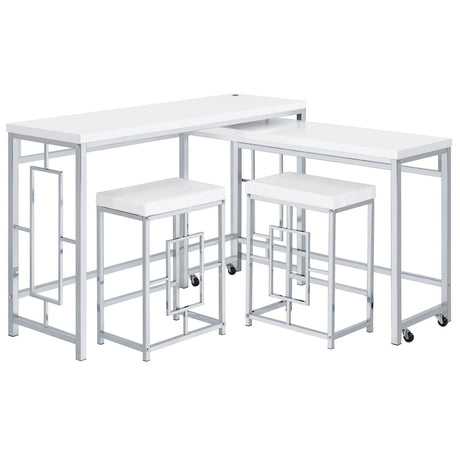 Jackson Jackson 4-Piece Multipurpose Counter Height Table Set White And Chrome 182714 - Ella Furniture