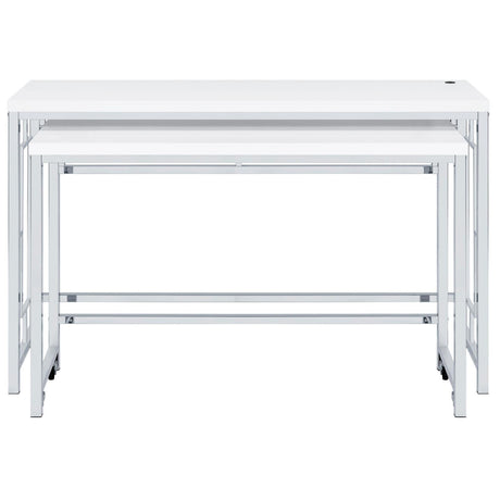 Jackson Jackson 4-Piece Multipurpose Counter Height Table Set White And Chrome 182714 - Ella Furniture