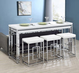 Jackson Jackson 5-Piece Multipurpose Counter Height Table Set White And Chrome 182715 - Ella Furniture