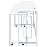 Jackson Jackson 5-Piece Multipurpose Counter Height Table Set White And Chrome 182715 - Ella Furniture