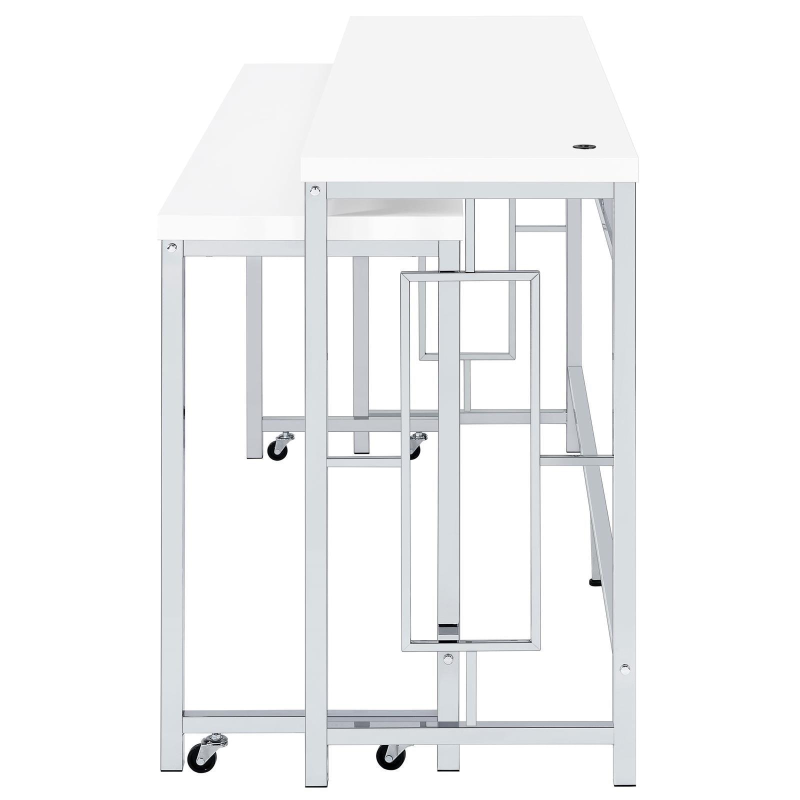Jackson Jackson 5-Piece Multipurpose Counter Height Table Set White And Chrome 182715 - Ella Furniture