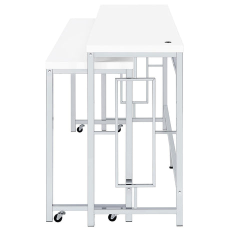 Jackson Jackson 5-Piece Multipurpose Counter Height Table Set White And Chrome 182715 - Ella Furniture