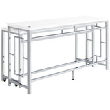 Jackson Jackson 5-Piece Multipurpose Counter Height Table Set White And Chrome 182715 - Ella Furniture