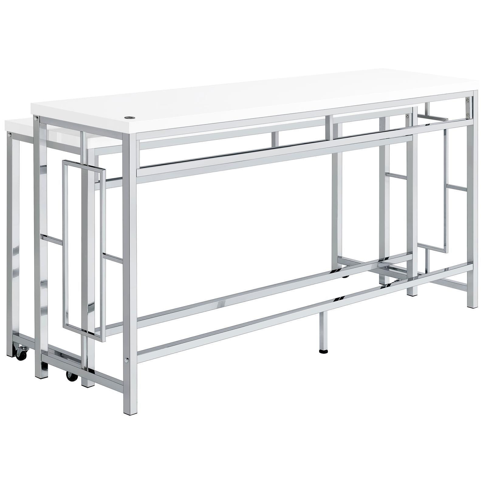 Jackson Jackson 5-Piece Multipurpose Counter Height Table Set White And Chrome 182715 - Ella Furniture