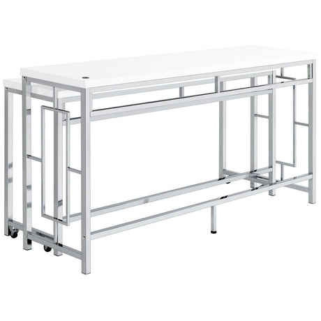 Jackson Jackson 5-Piece Multipurpose Counter Height Table Set White And Chrome 182715 - Ella Furniture