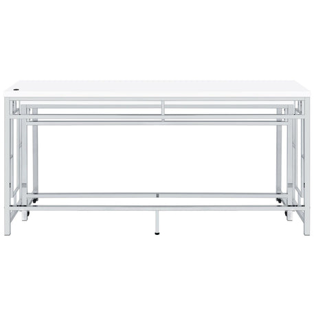 Jackson Jackson 5-Piece Multipurpose Counter Height Table Set White And Chrome 182715 - Ella Furniture