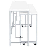 Jackson Jackson 5-Piece Multipurpose Counter Height Table Set White And Chrome 182715 - Ella Furniture
