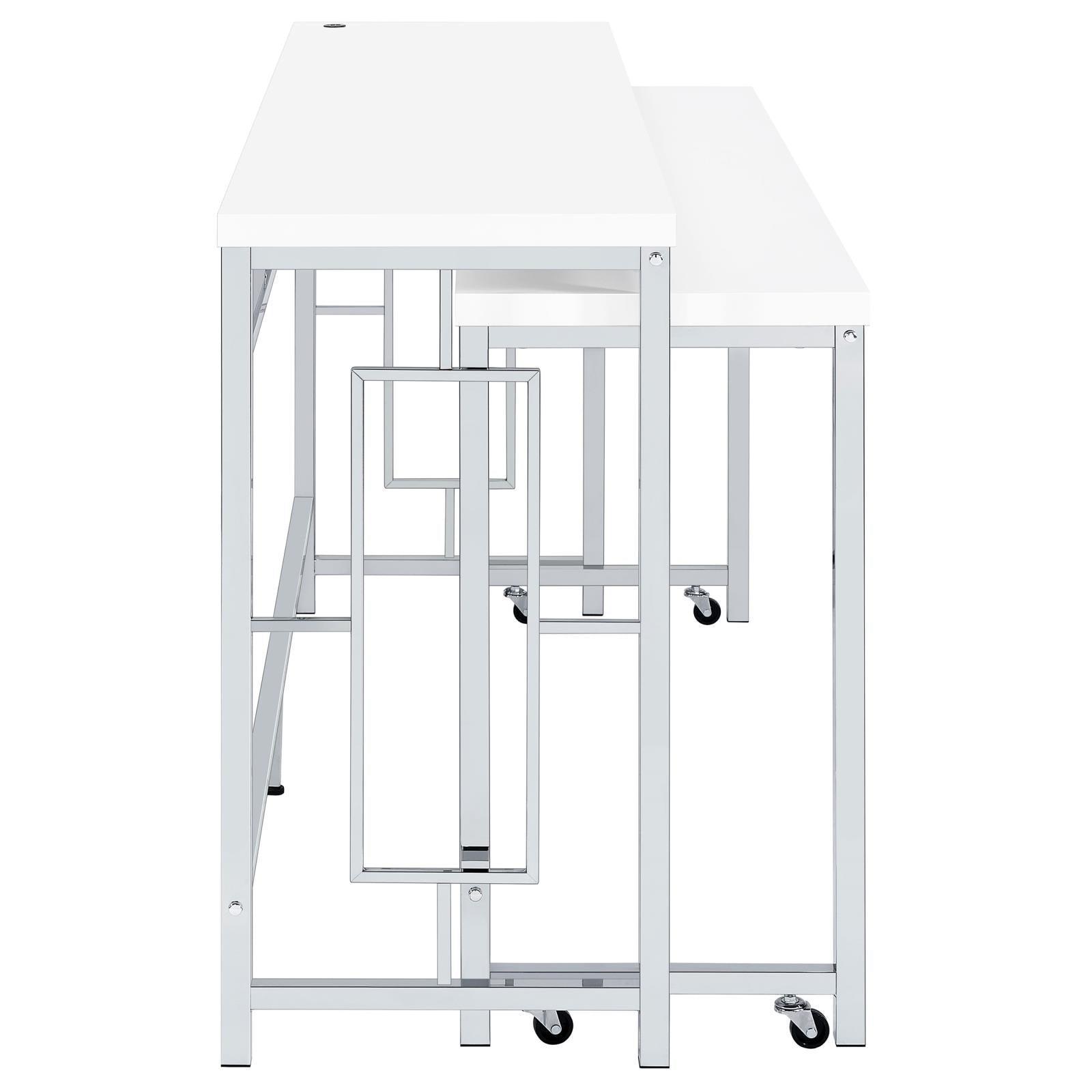Jackson Jackson 5-Piece Multipurpose Counter Height Table Set White And Chrome 182715 - Ella Furniture