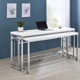 Jackson Jackson 5-Piece Multipurpose Counter Height Table Set White And Chrome 182715 - Ella Furniture